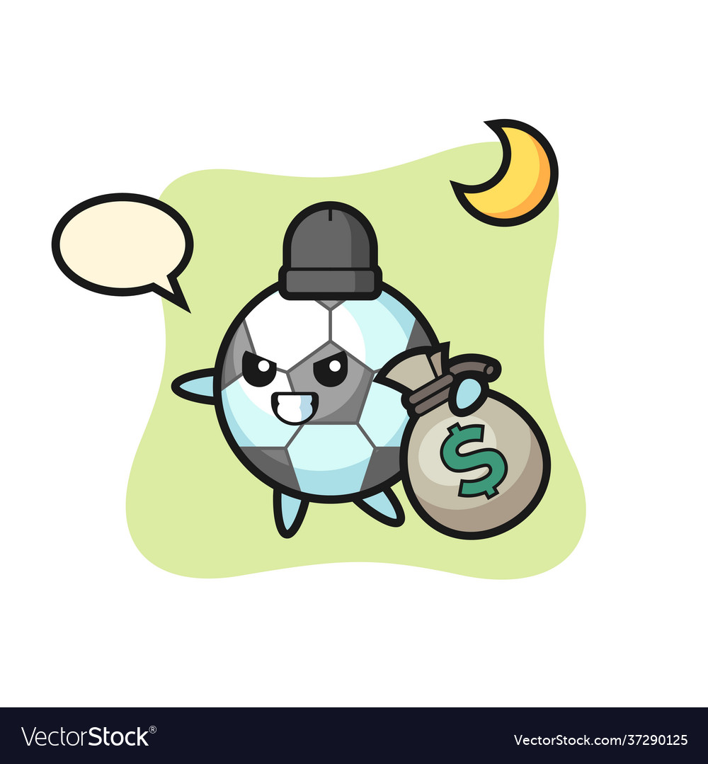 Football cartoon is stolen money Royalty Free Vector Image Football cartoon is stolen money Royalty Free Vector Image