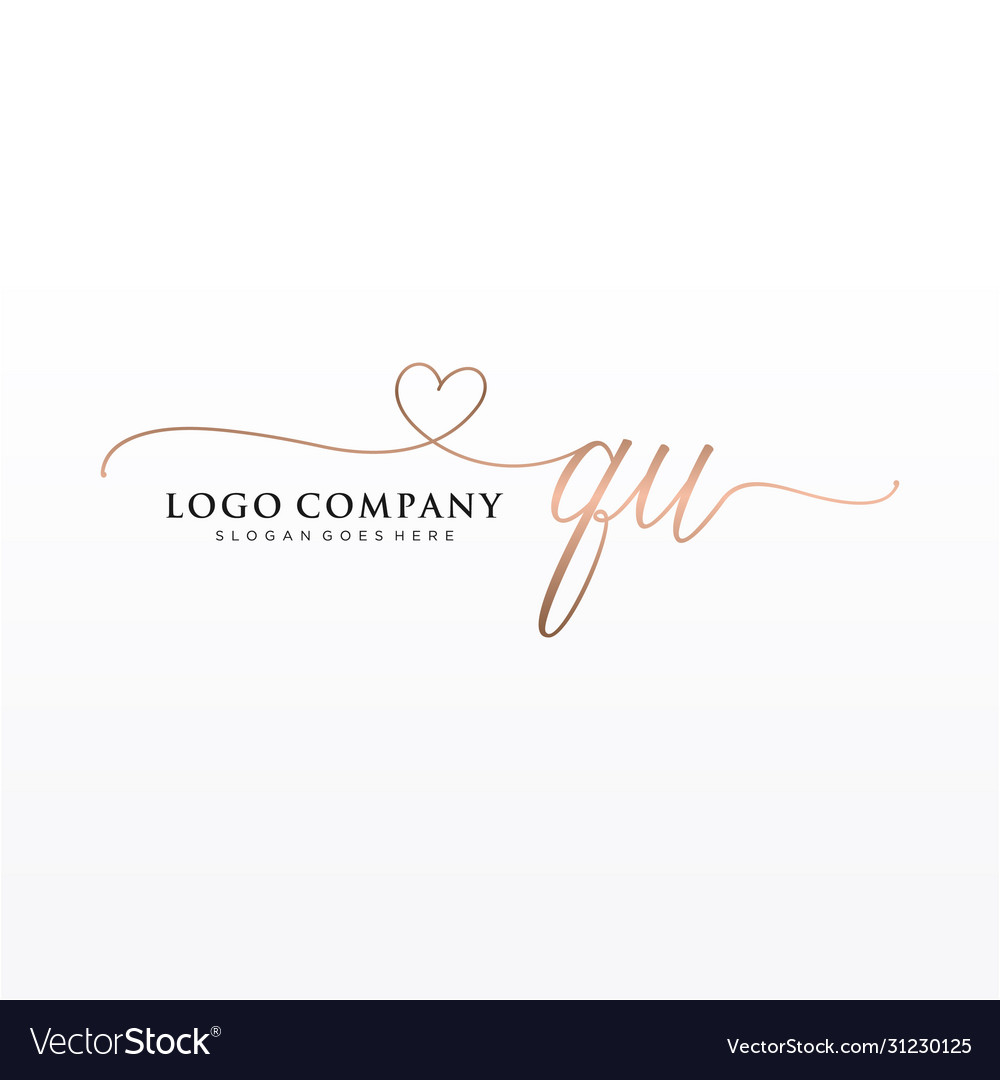 Initial quq beauty monogram and elegant logo Vector Image