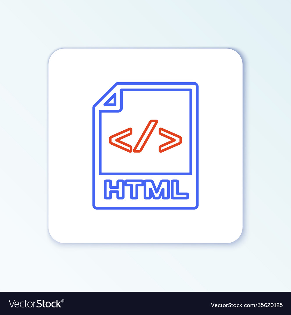 Line html file document download html button icon Vector Image