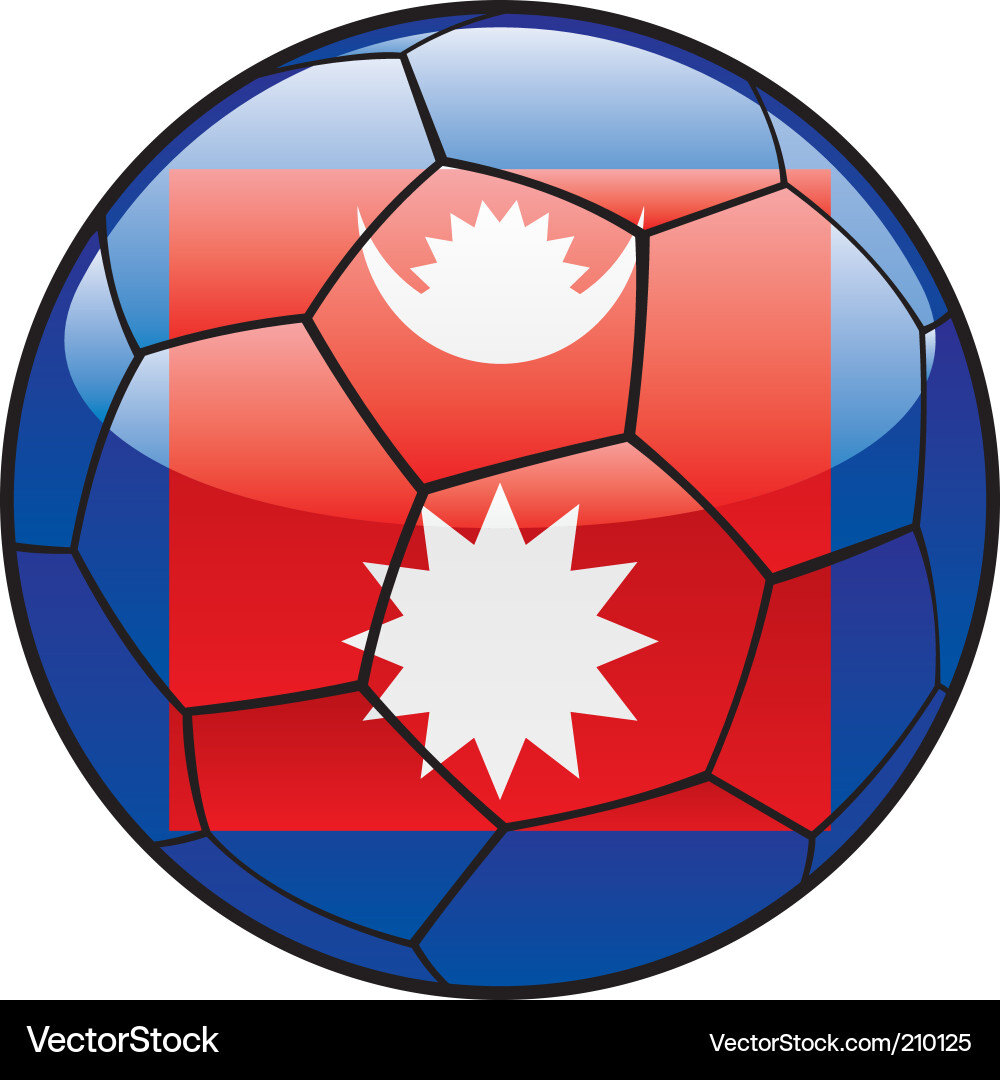 Nepal flag on soccer ball Royalty Free Vector Image