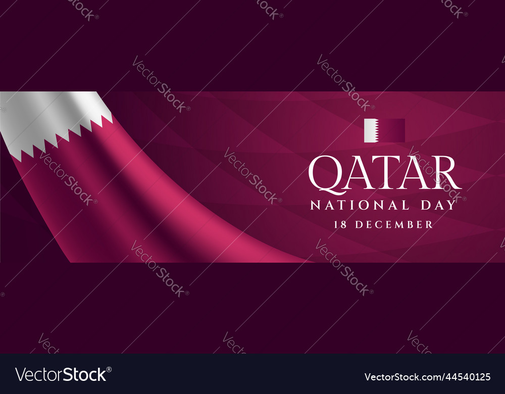 Qatar national day banner template flat design Vector Image