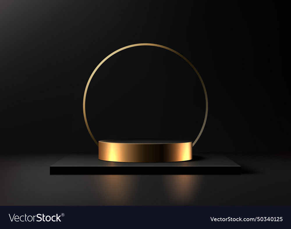 Showcase your products elegant gold podium Vector Image