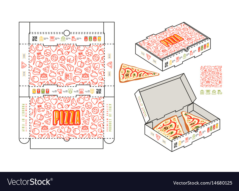 Stock design rectangular box for pizza slices Vector Image