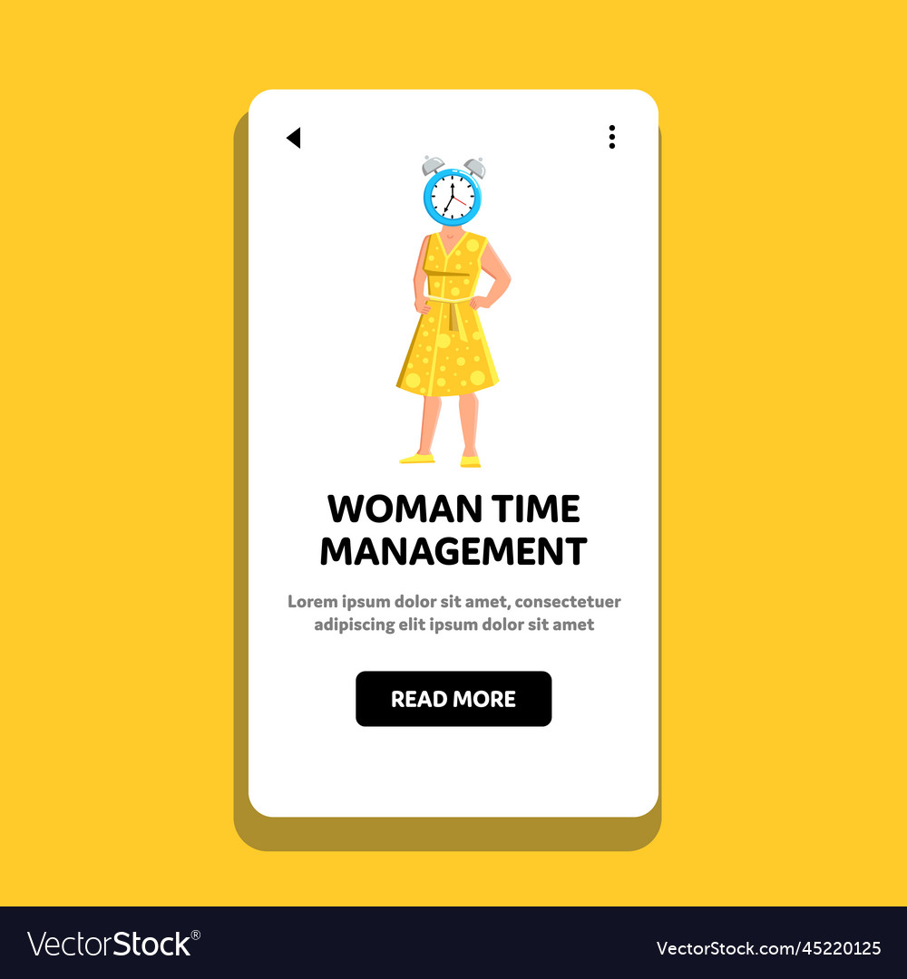 Time management woman free control Royalty Free Vector Image