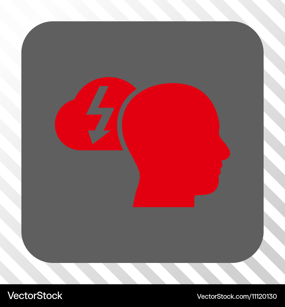 Brainstorming rounded square button Royalty Free Vector