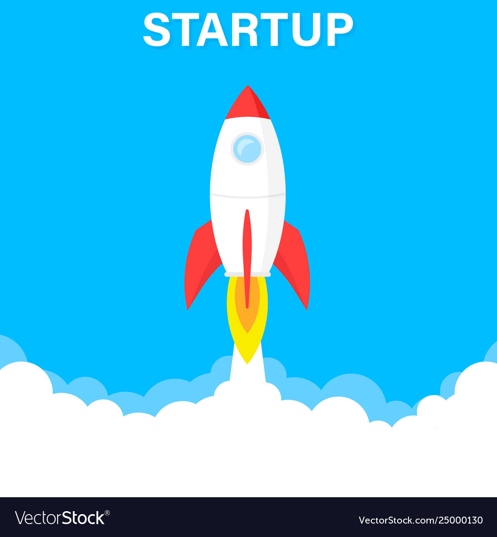 Startup Business Concept Rocket Or Rocketship Vector Image