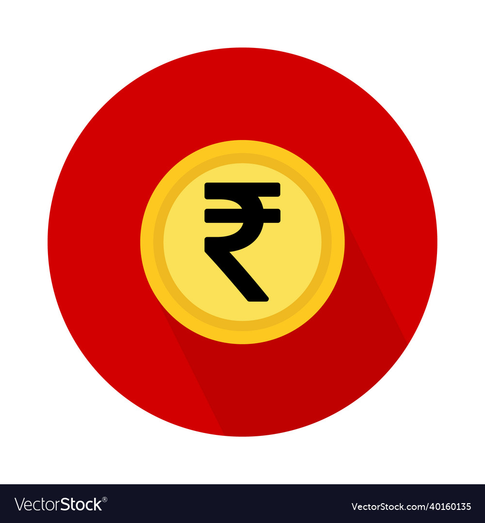 Rupee coin icon money bank flat design finance Vector Image