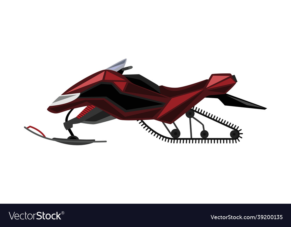 Winter ride on snowmobile motor sled vehicle Vector Image