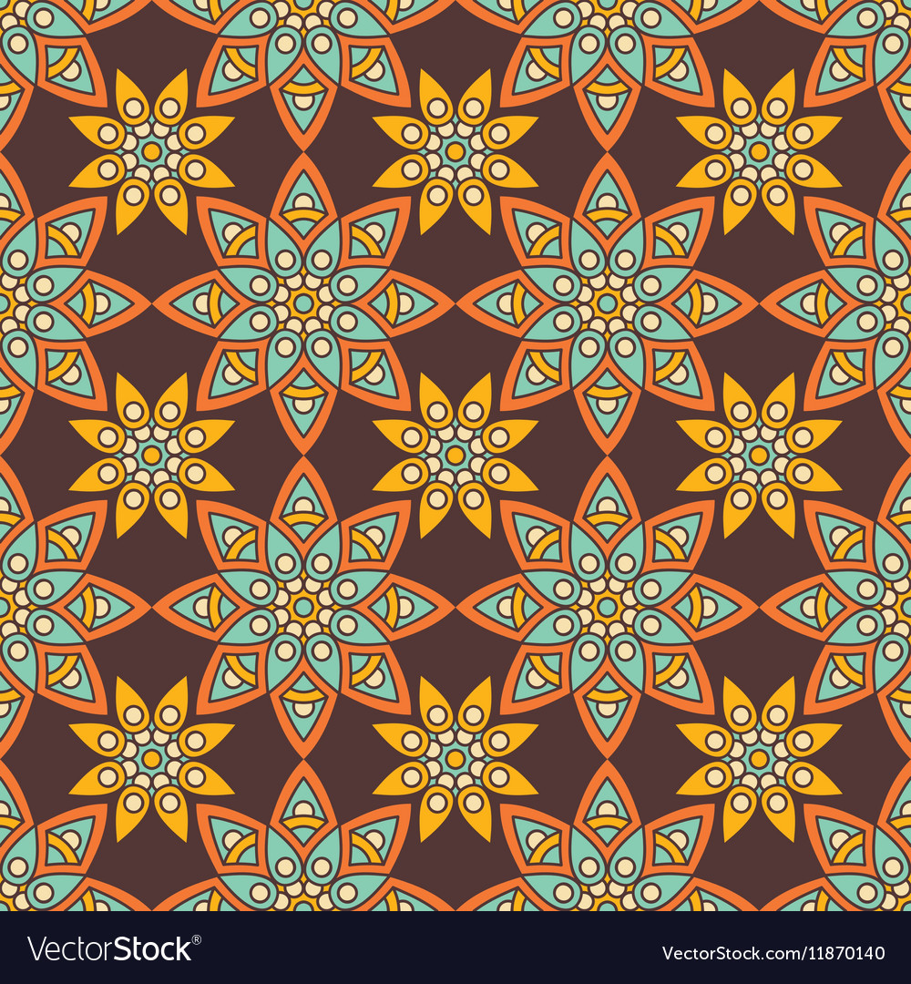 Ethnic floral seamless pattern Royalty Free Vector Image