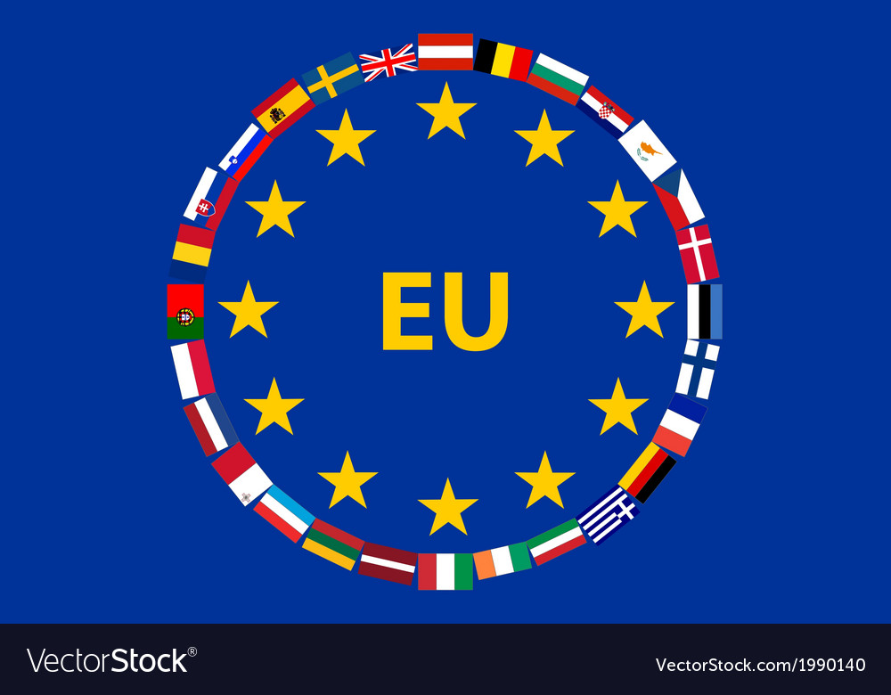 Flag eu with flags of countries