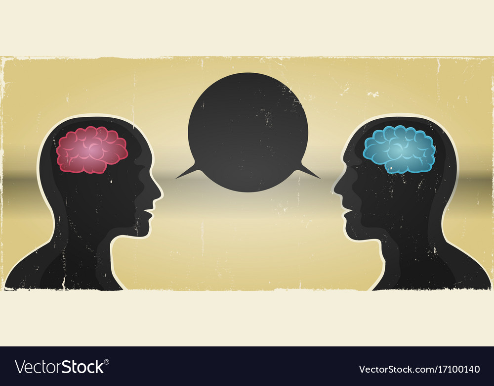 Grunge man and woman communication background Vector Image