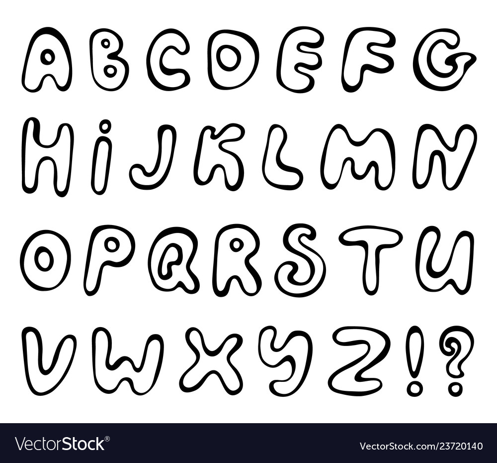 Hand drawn abc set isolated on white background Vector Image