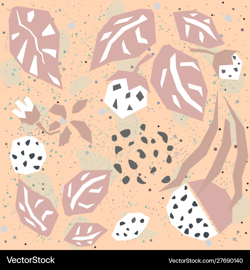 Hand drawn seamless pattern with plants Royalty Free Vector