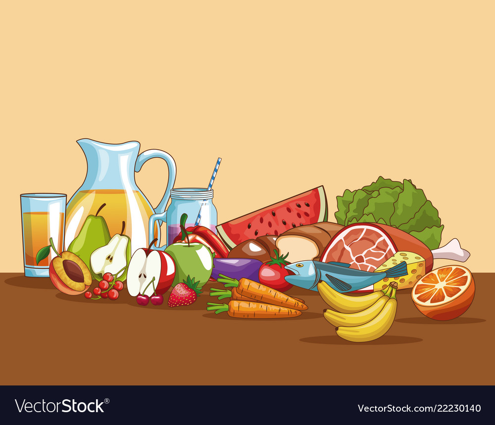 Healthy Food Cartoon Images Healthy Cartoon Diet Vect - vrogue.co