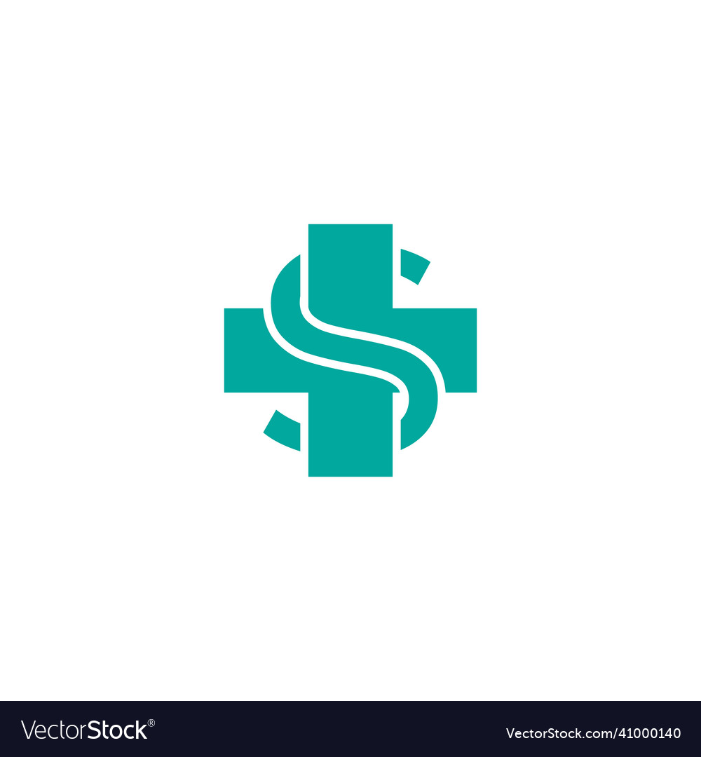 Letter s health logo Royalty Free Vector Image