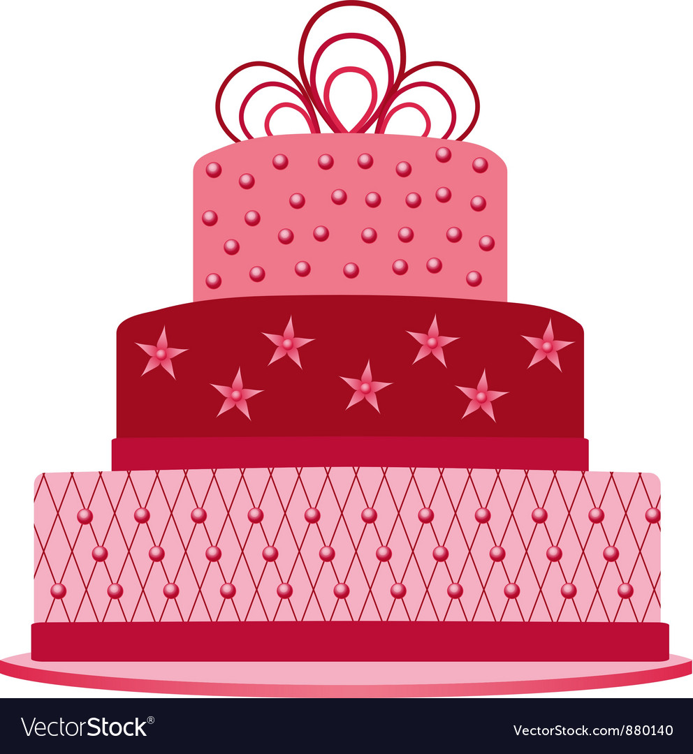 Pink cake Royalty Free Vector Image - VectorStock