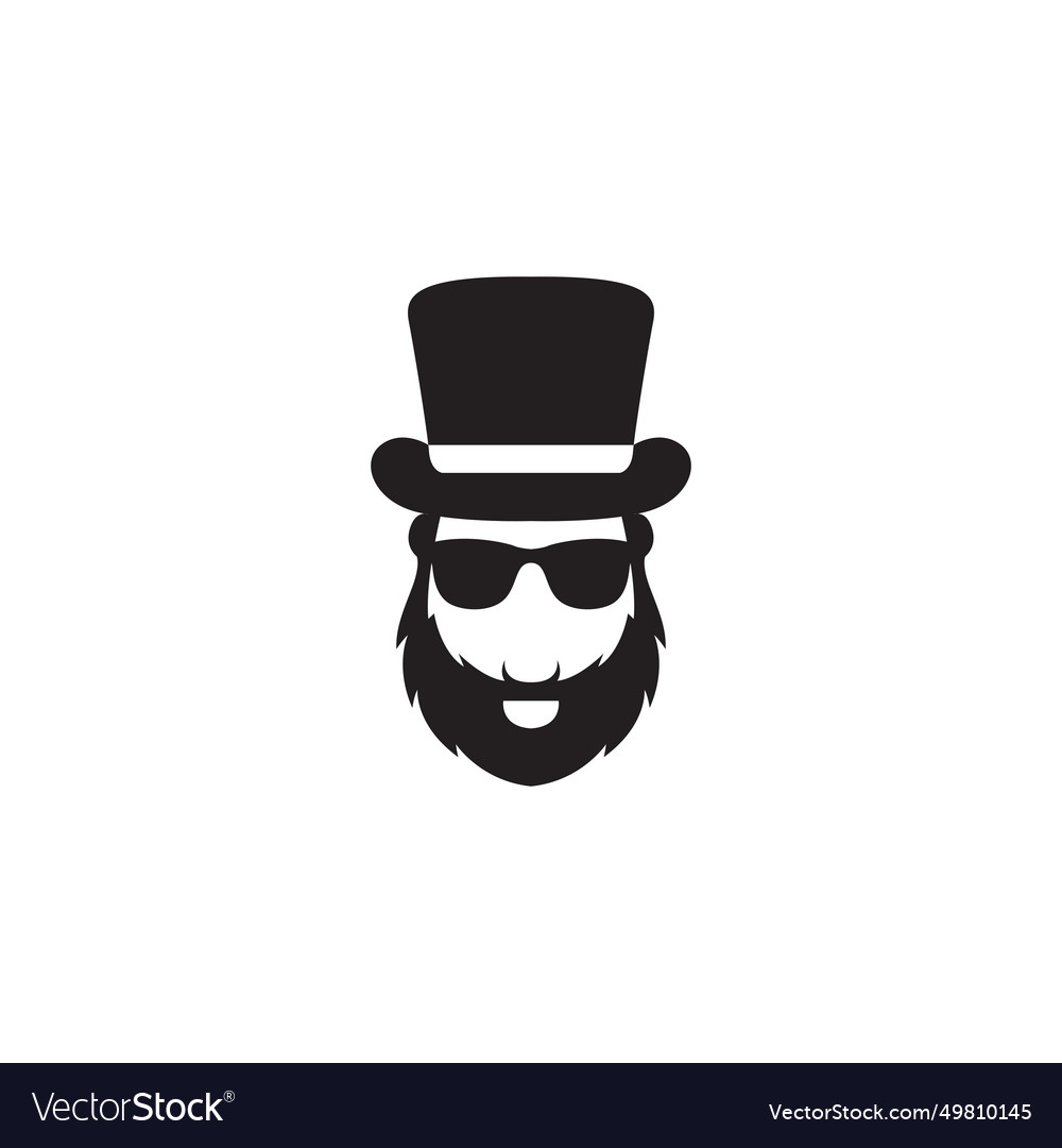 Bearded man logo design Royalty Free Vector Image