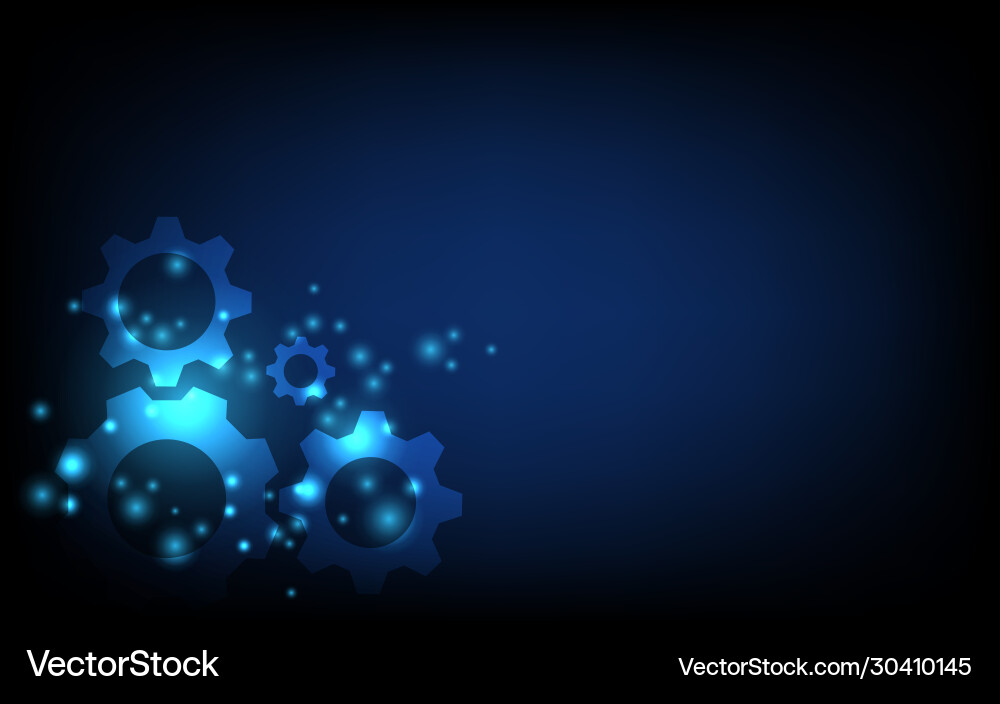 Cogs and gear wheel mechanisms hi-tech digital Vector Image