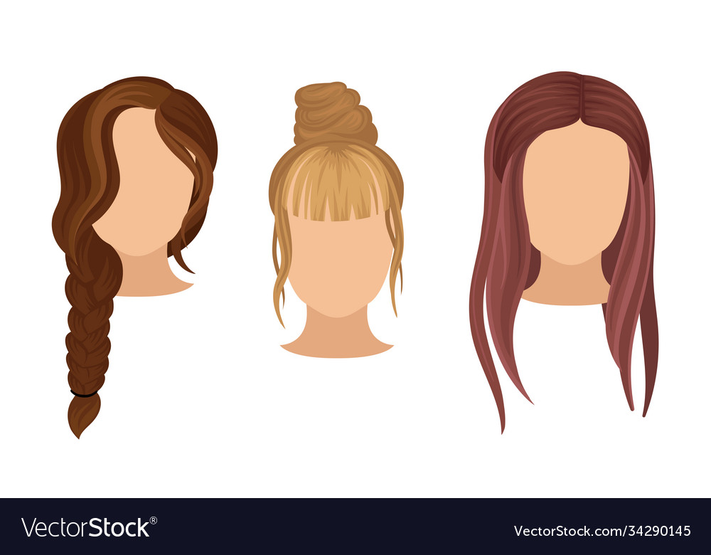 Different hairstyle and haircuts for females Vector Image Different hairstyle and haircuts for females Vector Image