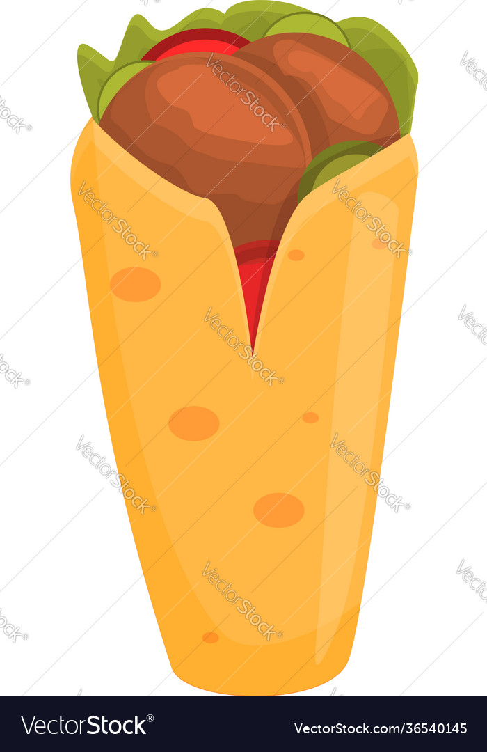 Kebab falafel icon cartoon style Royalty Free Vector Image