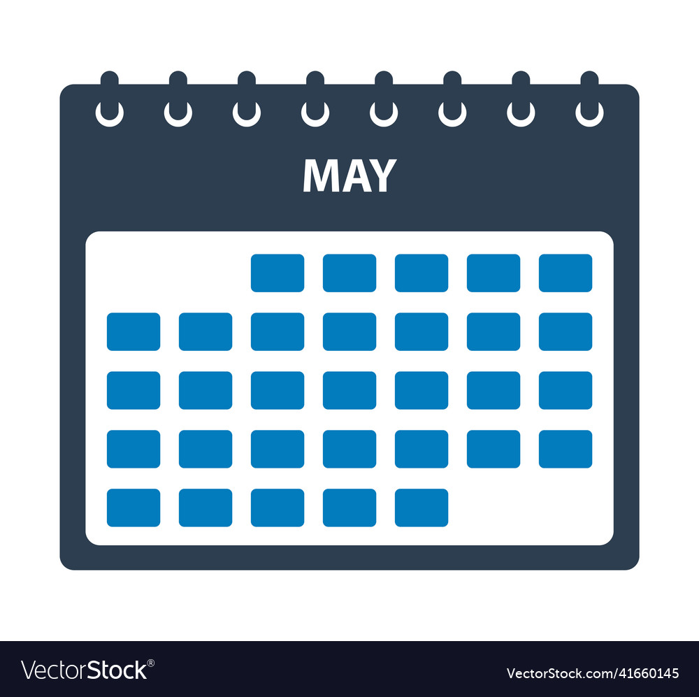 May calendar icon flat style eps Royalty Free Vector Image