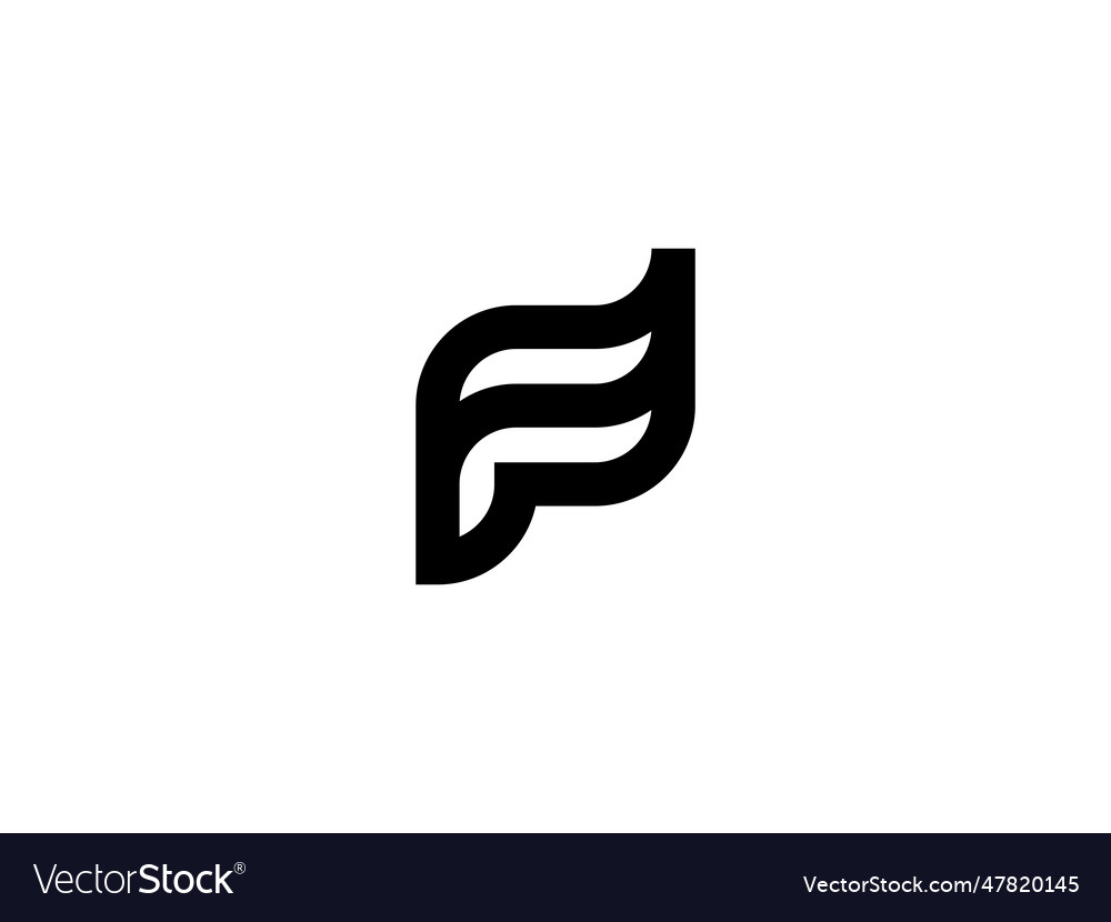 Outstanding letter f monogram logo design Vector Image