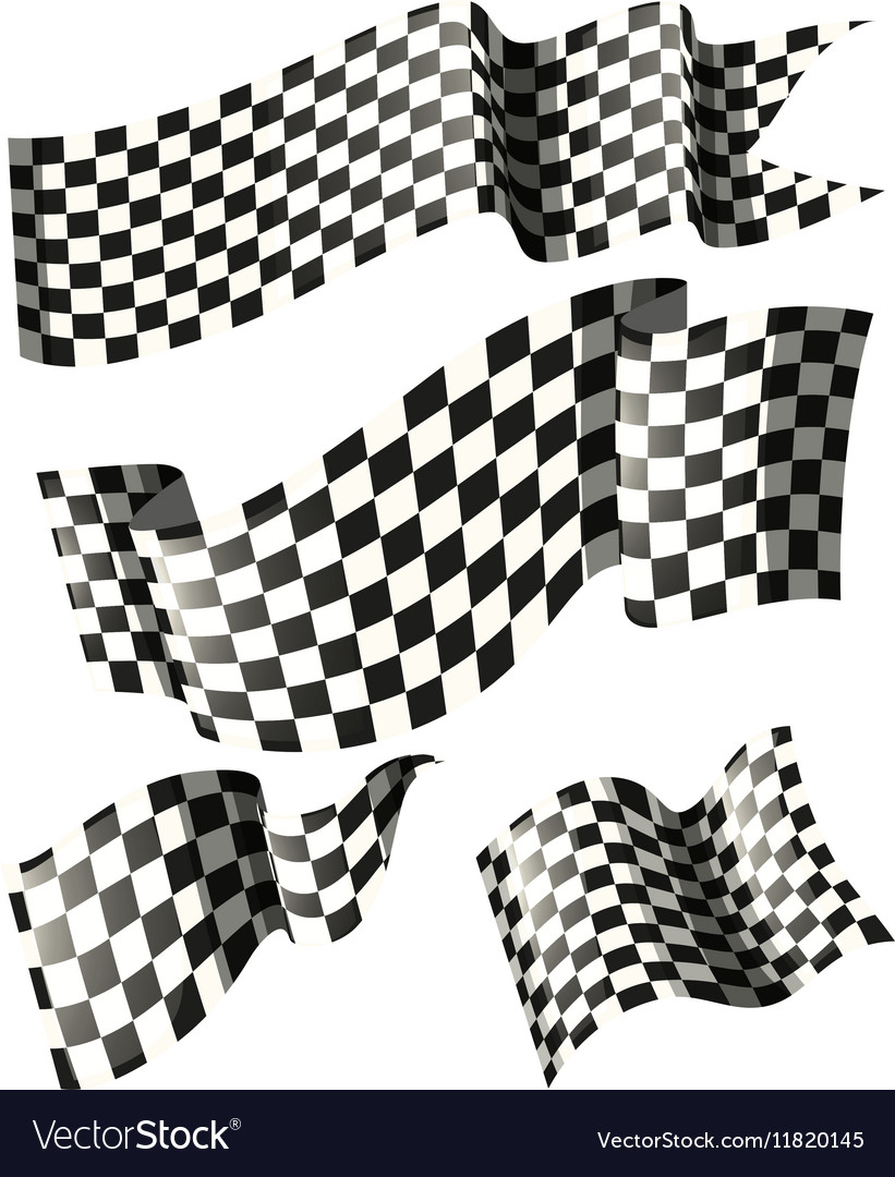 Racing flags in different styles Royalty Free Vector Image