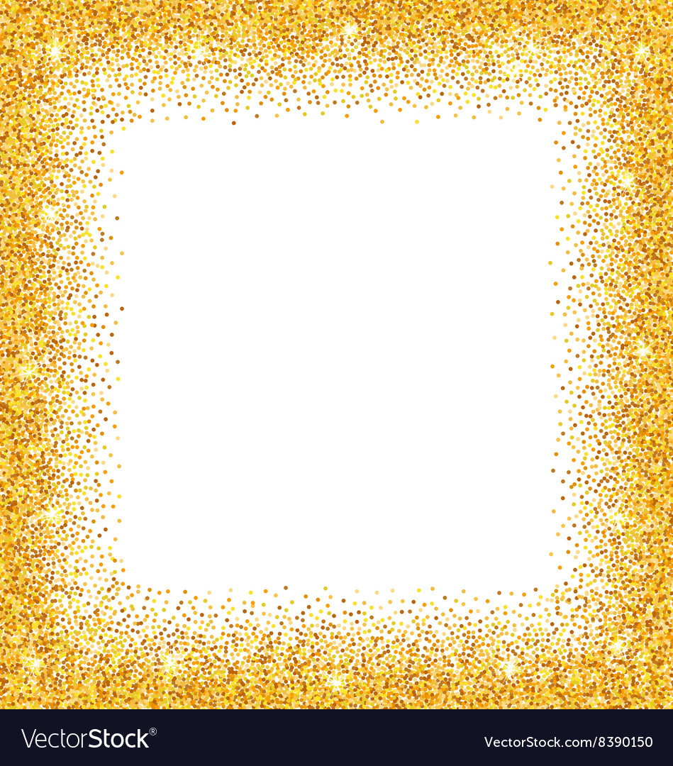 Abstract golden frame with sparkles on white Vector Image