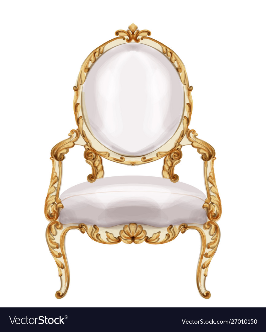 Chair gold ornamented watercolor baroque rich