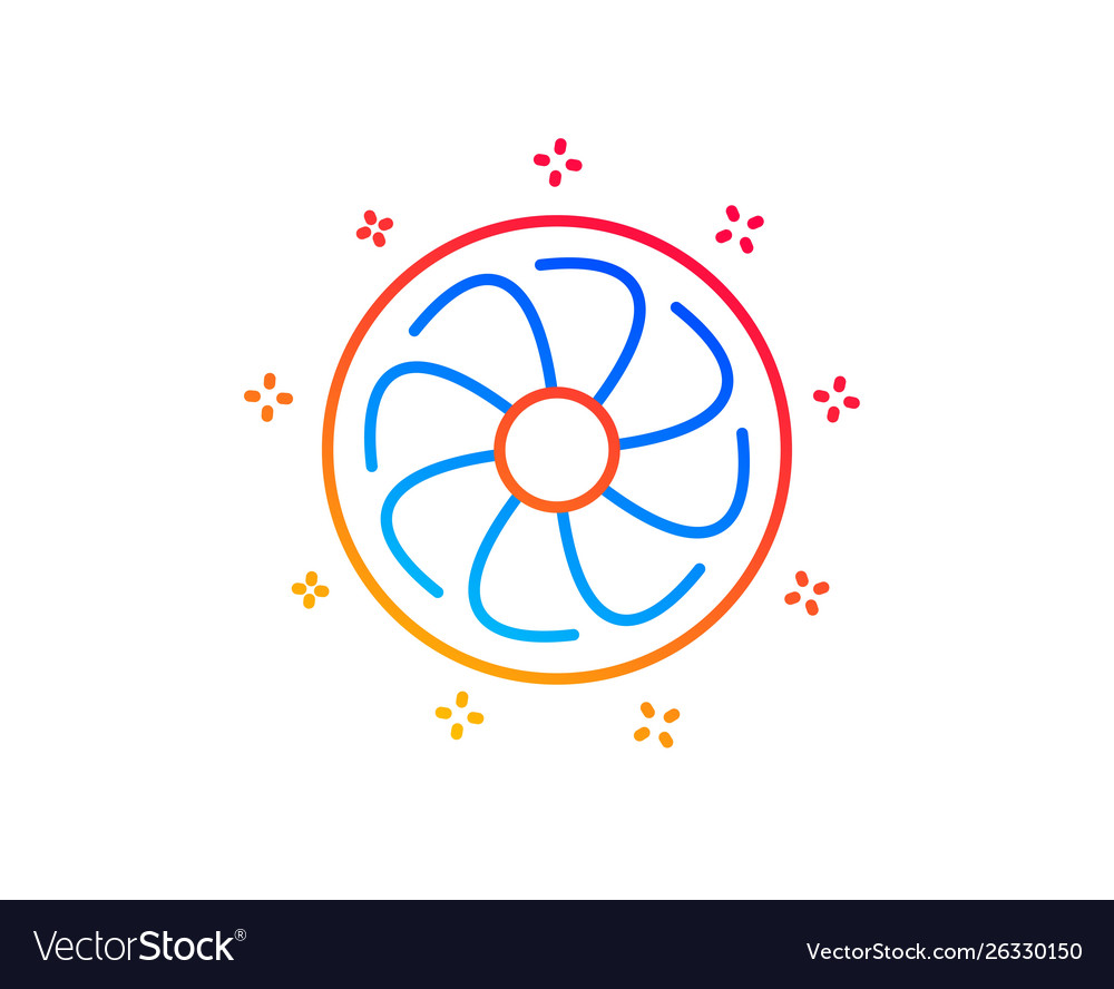 Fan engine line icon jet turbine sign Royalty Free Vector
