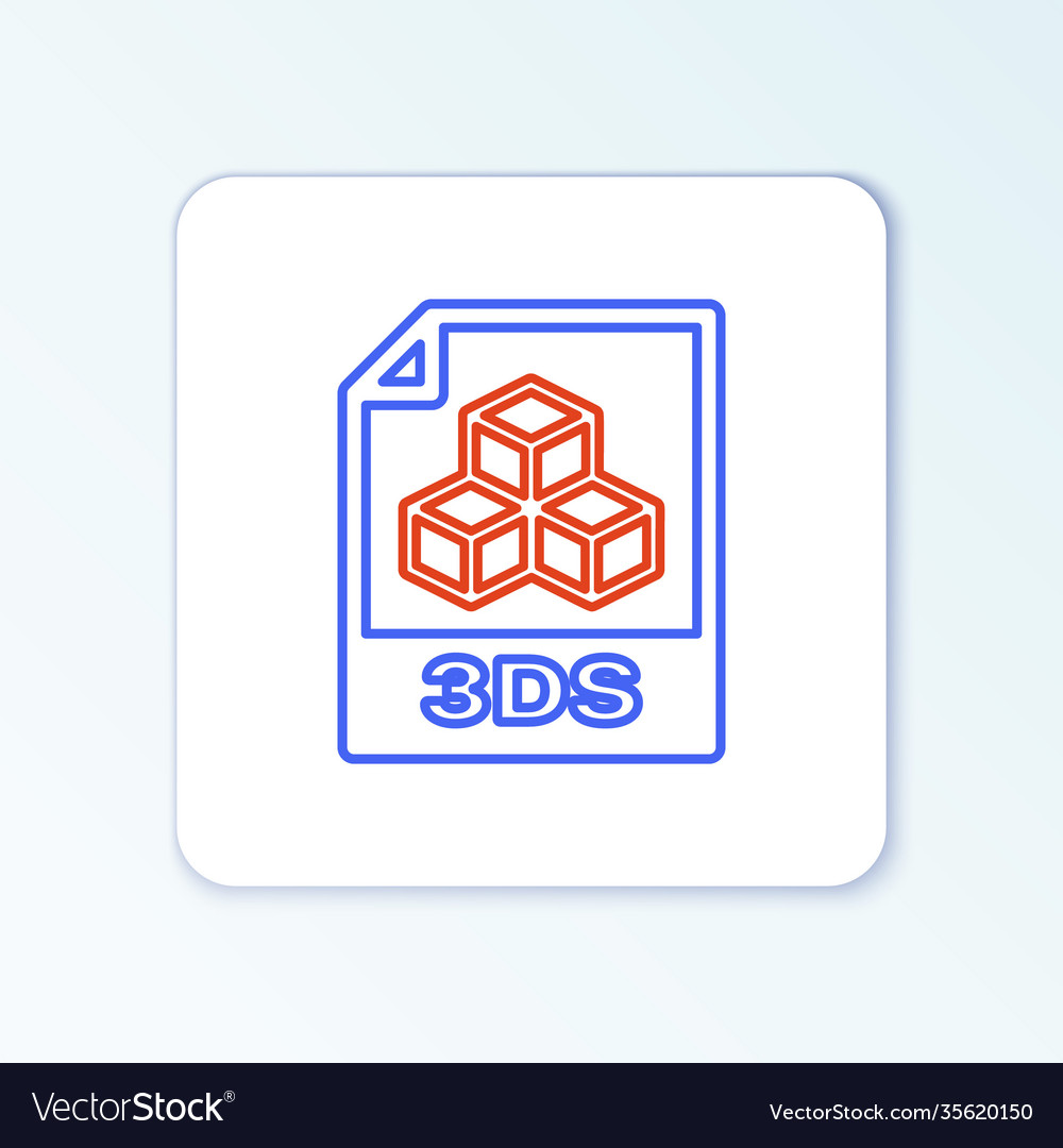 Line 3ds File Document Download 3ds Button Icon Vector Image Line 3ds File Document Download 3ds Button Icon Vector Image
