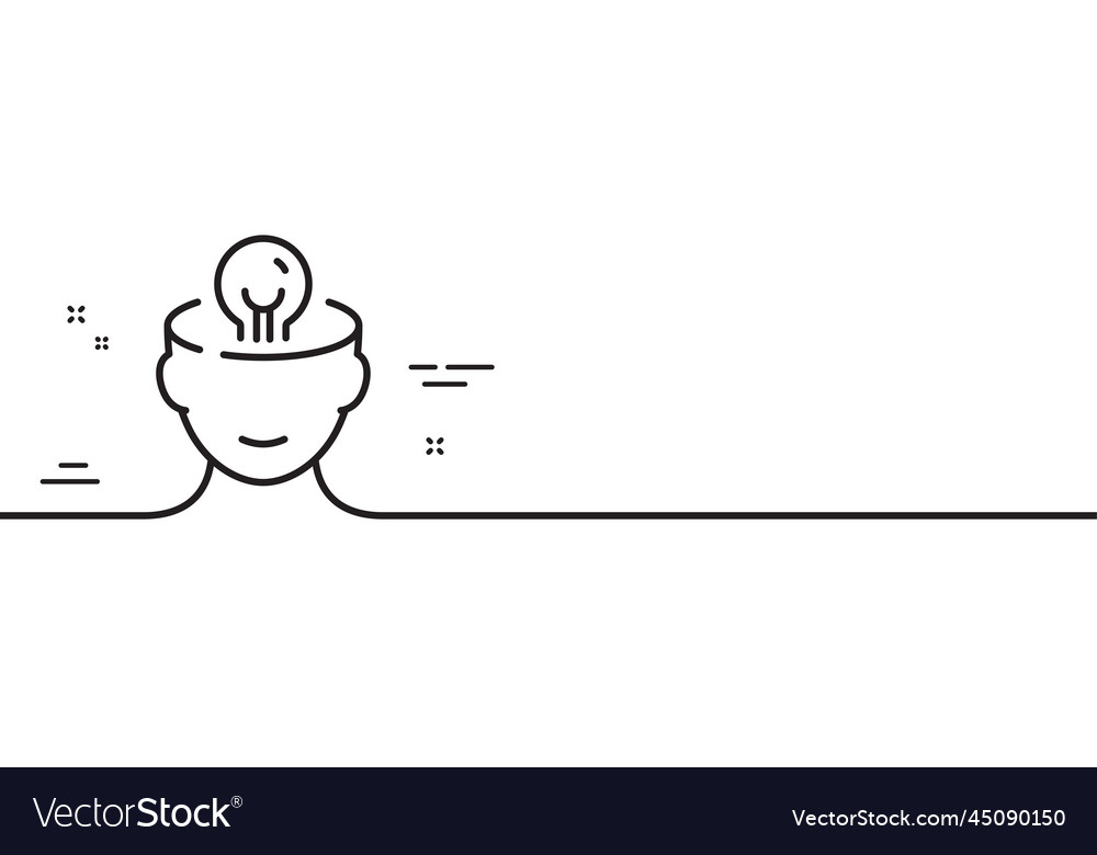 Mental health line icon brain idea sign Royalty Free Vector