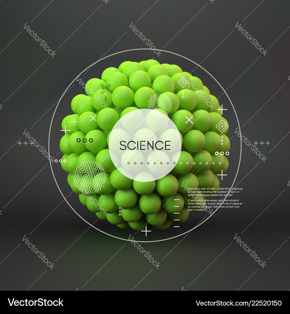 Molecule 3d concept template Royalty Free Vector Image