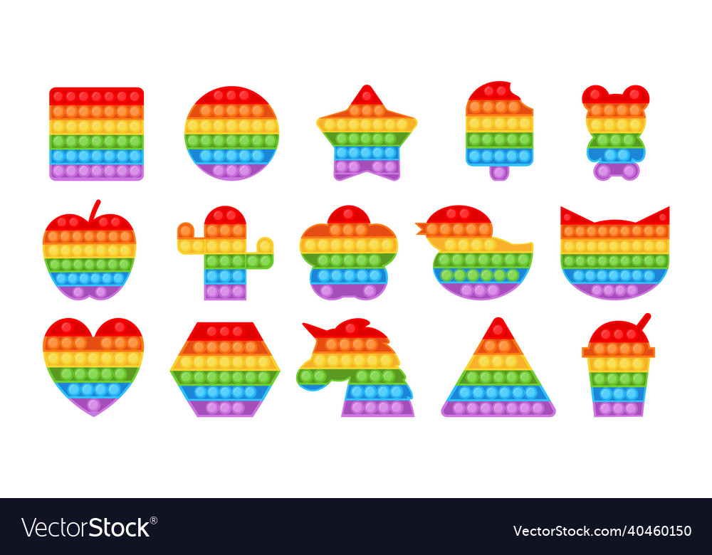 Rainbow Trendy Pop Fidget Toy On Stock Vector (Royalty Free