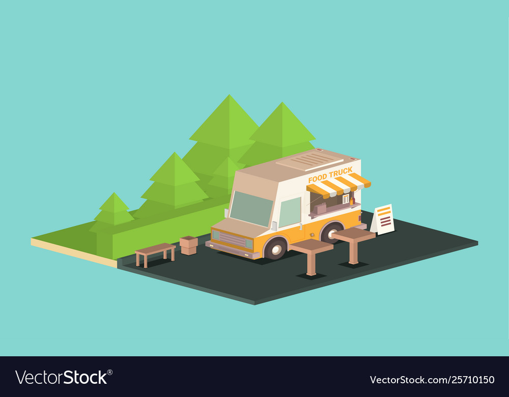Street food truck caravan burger van Royalty Free Vector