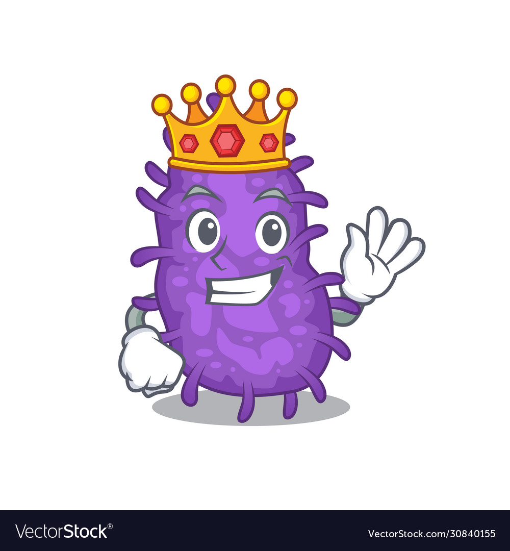 A wise king bacteria bacilli mascot design Vector Image