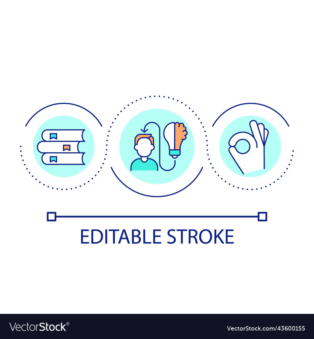 Acquiring knowledge loop concept icon Royalty Free Vector