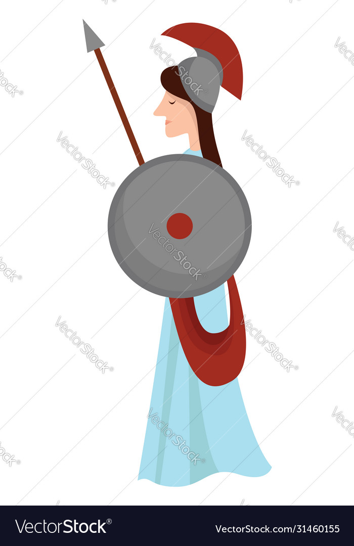 Athena goddess on white background Royalty Free Vector Image