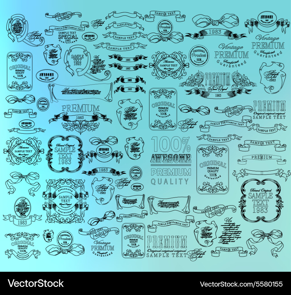 Calligraphic floral design elements Royalty Free Vector