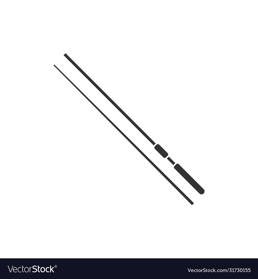 Fishing rod icon flat Royalty Free Vector Image