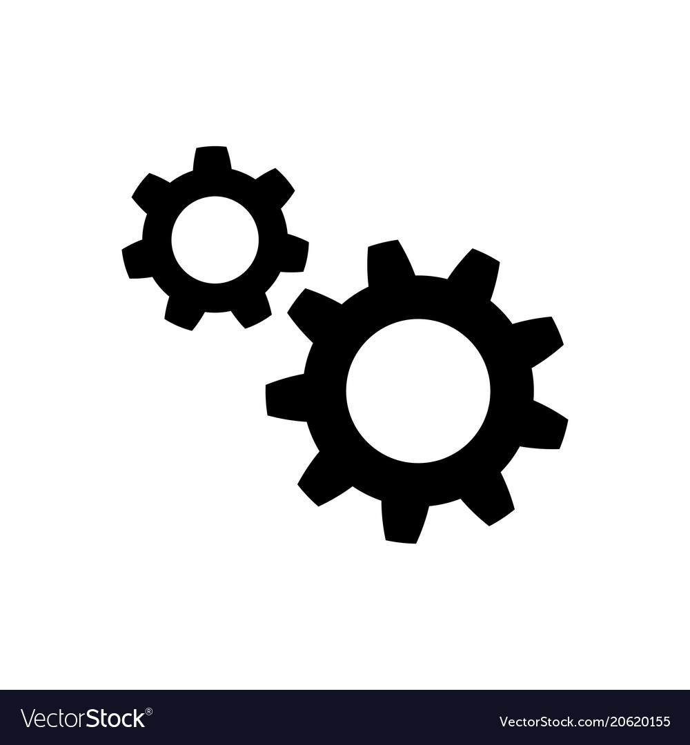 Gear icon in flat style wheel symbol Royalty Free Vector