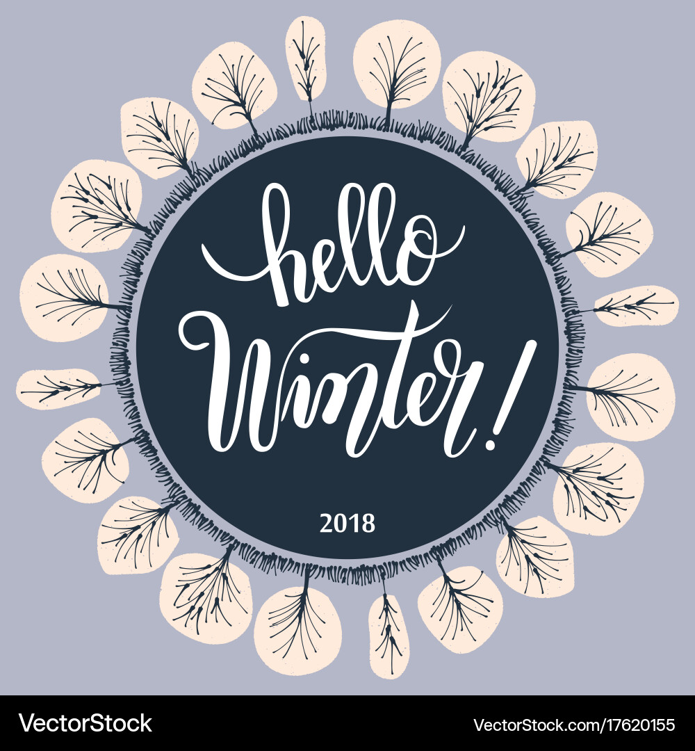 Hello winter Royalty Free Vector Image - VectorStock