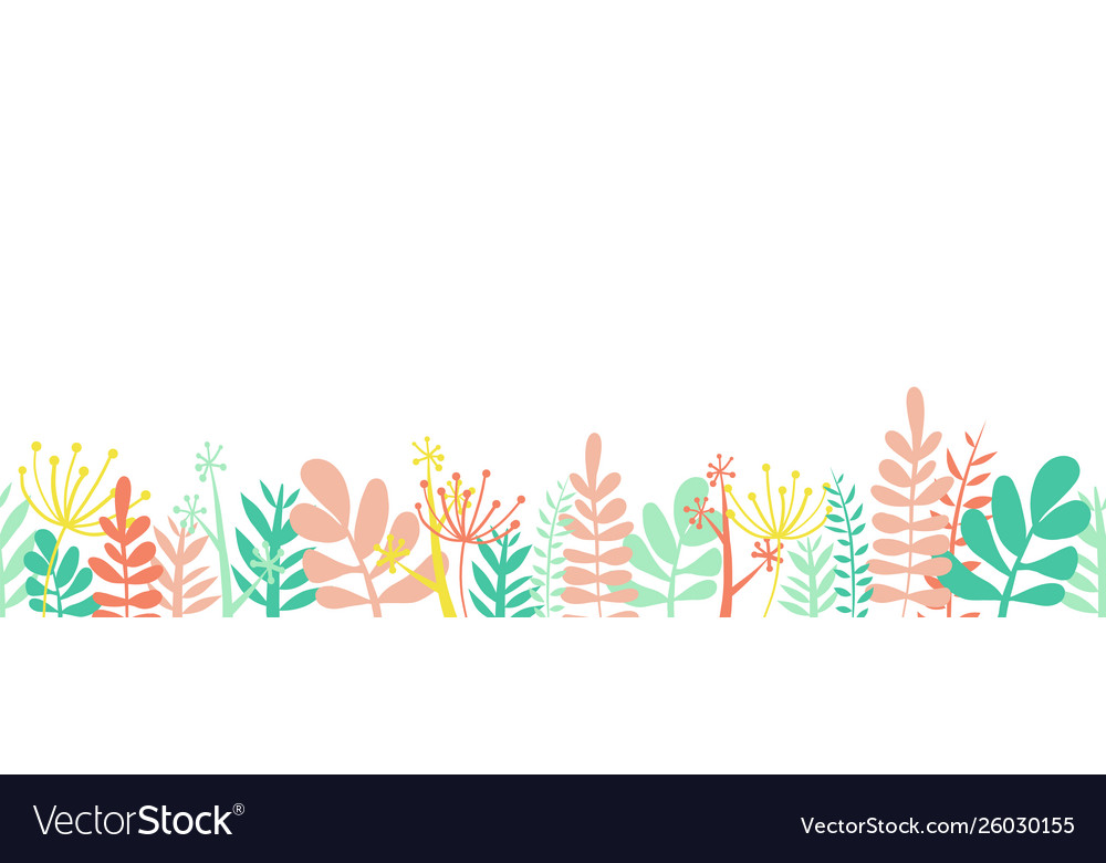 Download Leaves summer border frame bottom horizontal Vector Image