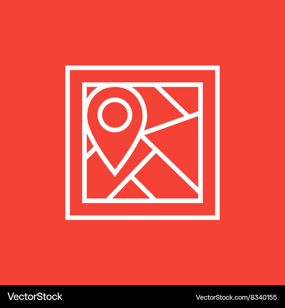 Map with pointer line icon Royalty Free Vector Image