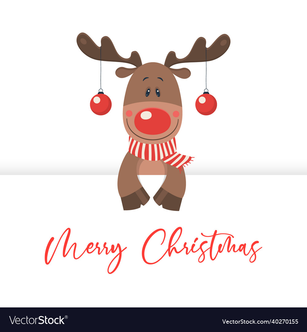 Merry christmas and happy new year postcard vector image Merry christmas and happy new year postcard