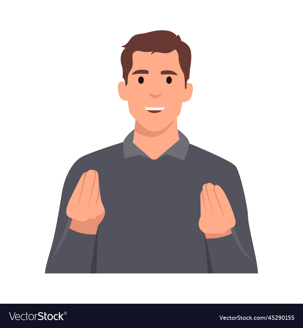 Young man doing bellissimo hand gesture Royalty Free Vector