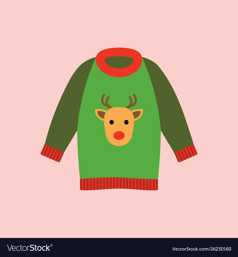 pink and green christmas sweater