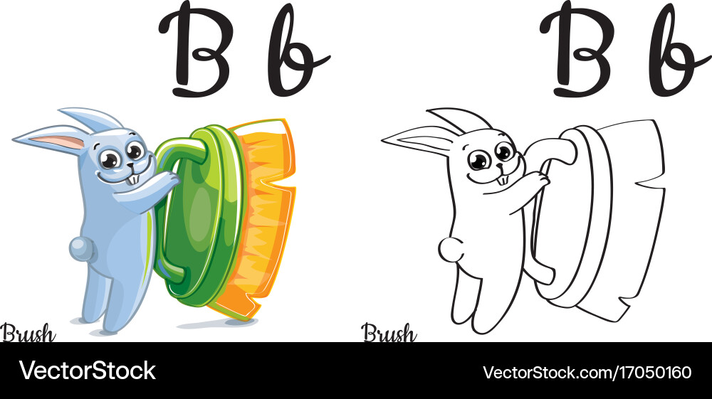 Download Brush Alphabet Letter B Coloring Page Royalty Free Vector
