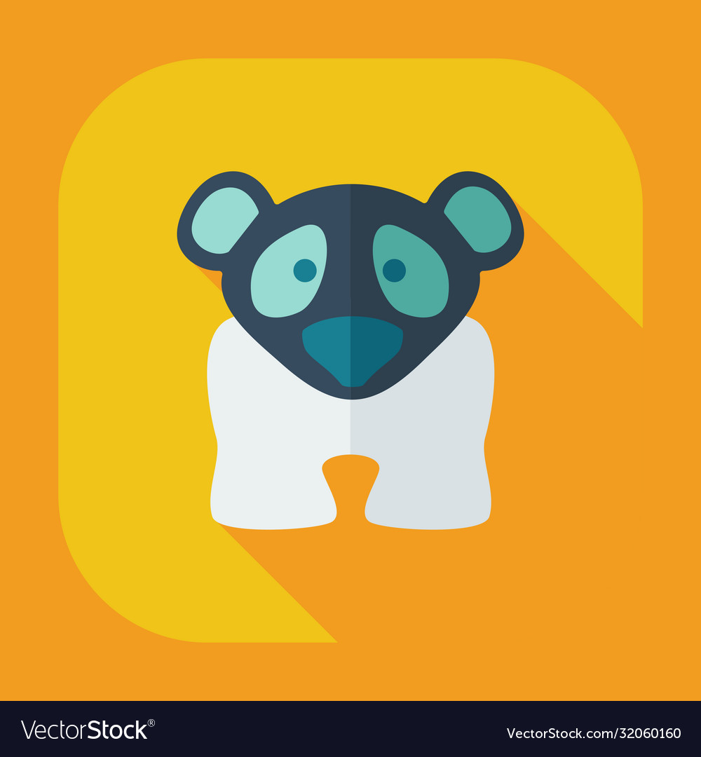 Flat modern design with shadow icons pandas Vector Image