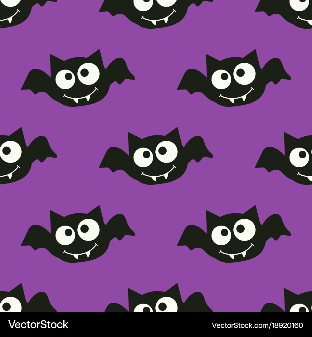 Halloween pattern with bat Royalty Free Vector Image